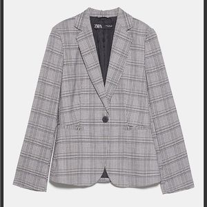 ZARA NWT Plaid Camel and Black Blazer Size 4